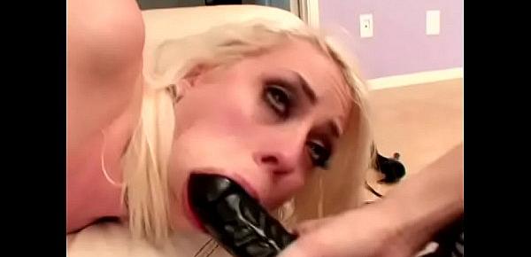  Hot blonde with perfect arse gets her twat touched by vibrator and asshole drilled by strapon in threesome lesbian action